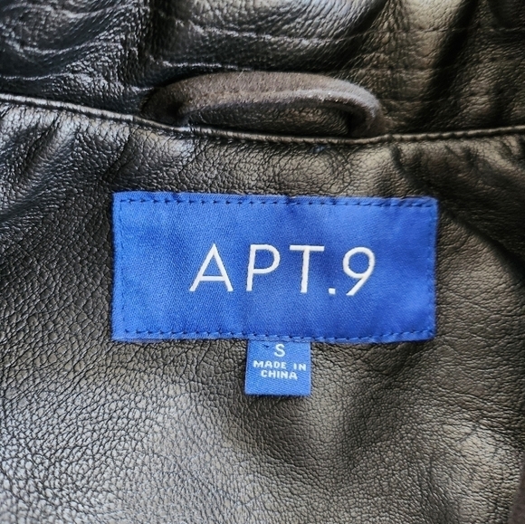 Apt. 9 Womens Black  Faux Leather Jacket size Small - Picture 5 of 9